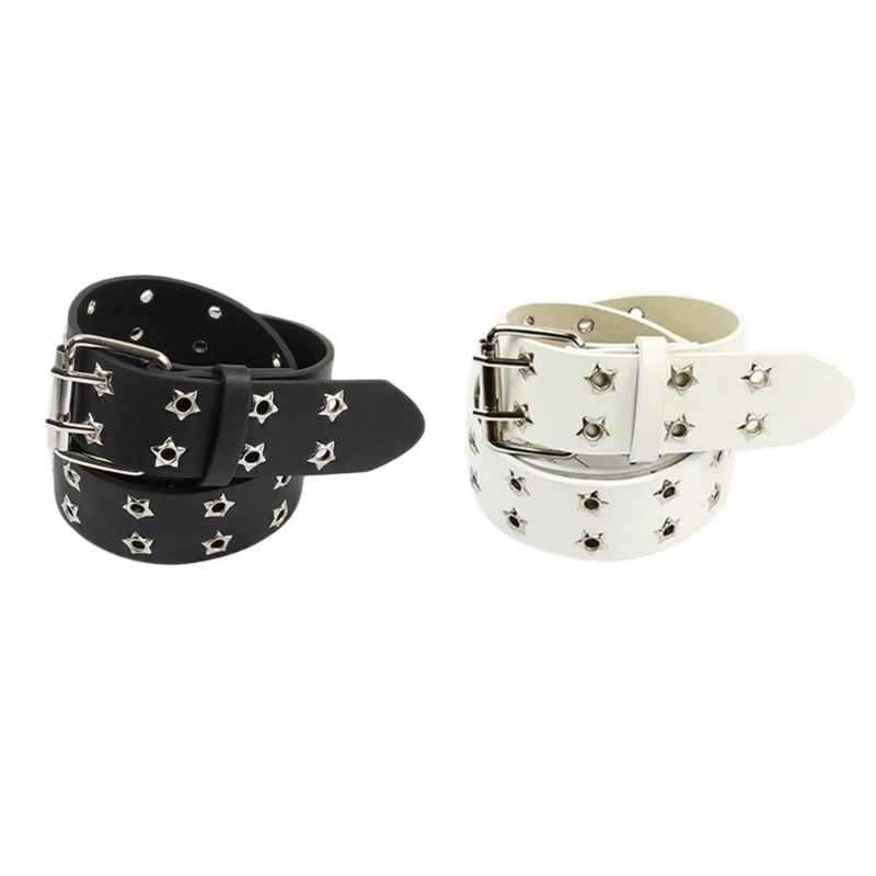 Fashion Womens Leather Belts Double Grommet Alloy Pin Buckle 1.5" Wide Faux Leather Casual Waist Belt for Jeans Pants
Fashion Womens Leather Belts Double Grommet Alloy Pin Buckle 1.5" Wide Faux Leather Casual Waist Belt for Jeans Pants