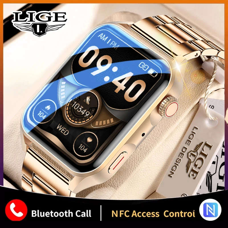 

LIGE 2023 Smart Watch For Men Women AMOLED Screen Bluetooth Call Smartwatch Heart Rate Blood Pressure Sports Fitness Watches Men