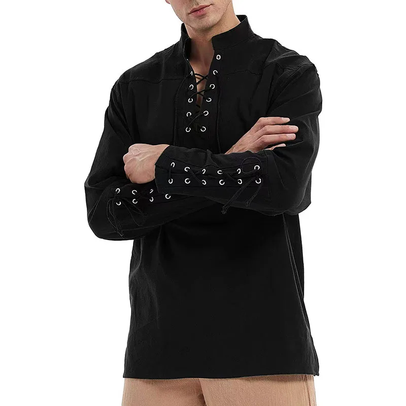 Medieval Shirts Men Halloween Viking Pirate Costume Gothic Grooms Vintage Norman Chevalier LARP Top Lace Up Shirt For Men
Medieval Shirts Men Halloween Viking Pirate Costume Gothic Grooms Vintage Norman Chevalier LARP Top Lace Up Shirt For Men