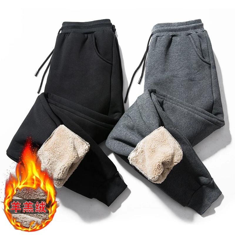 

Мужские кашемировые спортивные брюки, зимние теплые брюки из овечьей шерсти, мужские флисовые брюки на подкладке, мужские повседневные джоггеры на осень и зиму