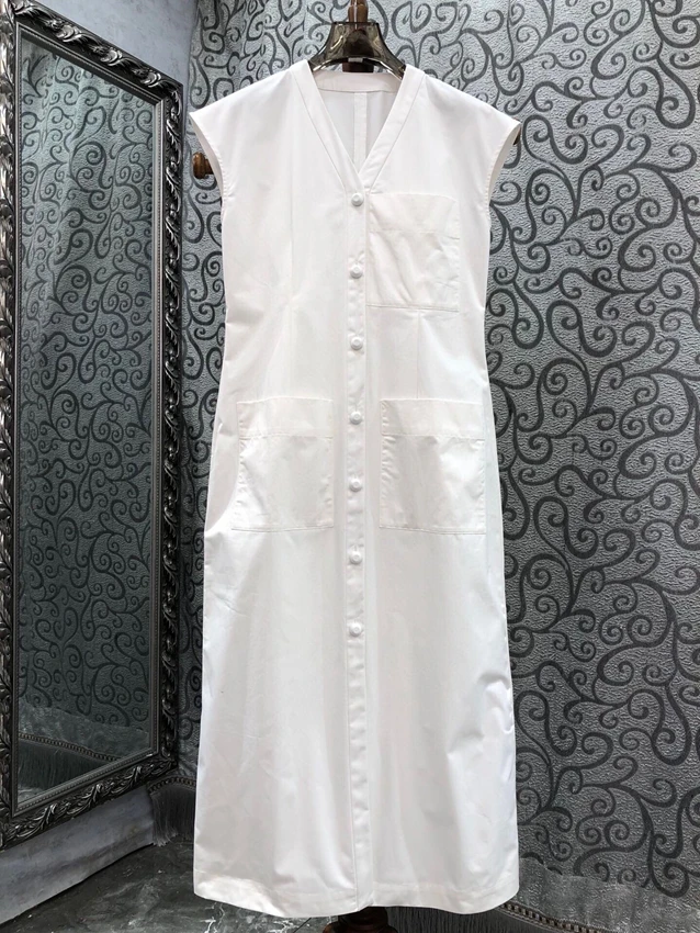 2023 new women fashion sleeveless V-neck slim fit pocket dress casual dress 0709
2023 new women fashion sleeveless V-neck slim fit pocket dress casual dress 0709