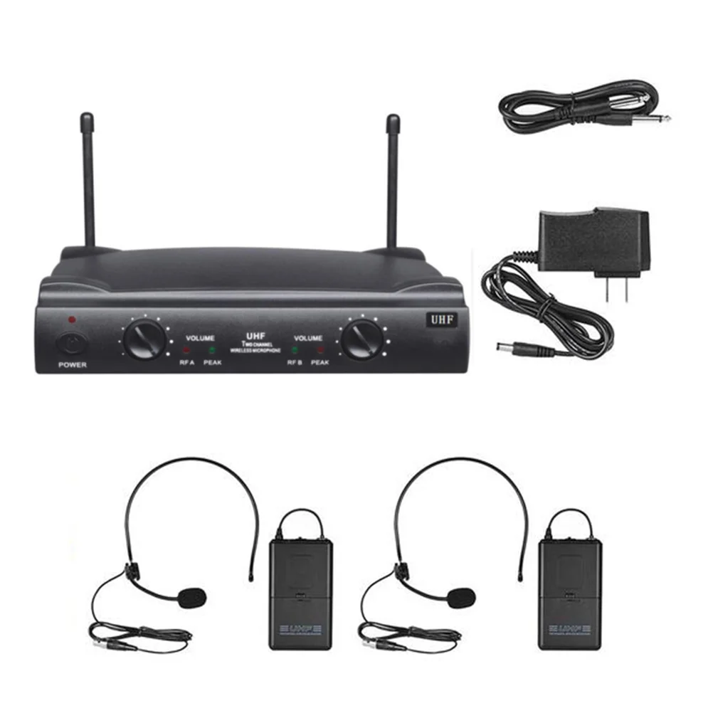 2 Transmitter 2 Headset Microphones 1 Receiver UHF Dual Channels Wireless Microphone Mic Karaoke Set (EU Plug)
2 Transmitter 2 Headset Microphones 1 Receiver UHF Dual Channels Wireless Microphone Mic Karaoke Set (EU Plug)