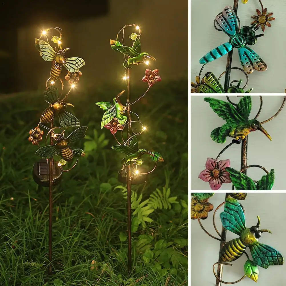 New Solar Wrought Iron Ground Plug Decorative Lamp Cartoon Dragonfly Butterfly Bee Garden Garden Lawn Grass Lamp
New Solar Wrought Iron Ground Plug Decorative Lamp Cartoon Dragonfly Butterfly Bee Garden Garden Lawn Grass Lamp
