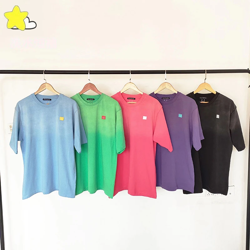

Spring Summer New Acne Studios T-shirts Men Women High Quality Multicolor Short Sleeve Casual O-Neck Simple Top Tees