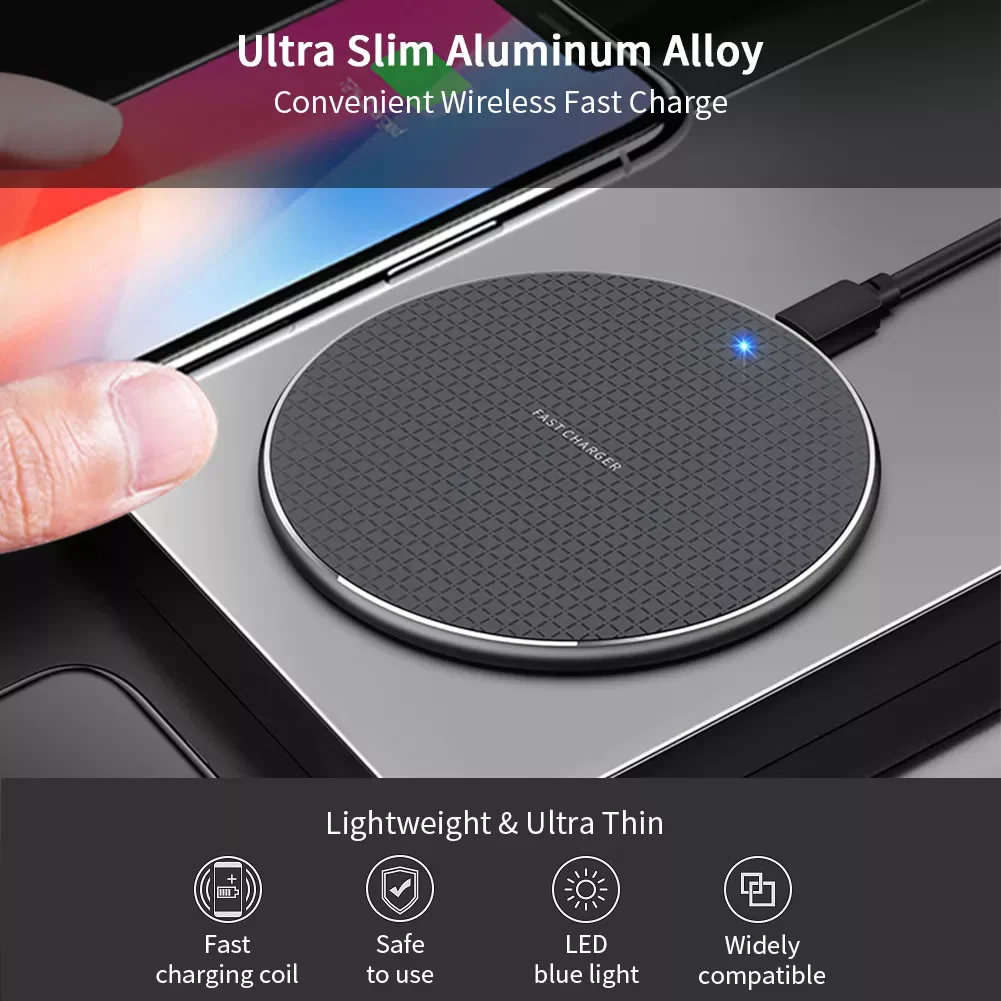 Wireless Charger for iPhone 12 11 Xs Max X XR 8 Plus 10W Fast Charging Charger Pad for Samsung Note 9 8 S9 S9+ S8 S8+ S7
Wireless Charger for iPhone 12 11 Xs Max X XR 8 Plus 10W Fast Charging Charger Pad for Samsung Note 9 8 S9 S9+ S8 S8+ S7