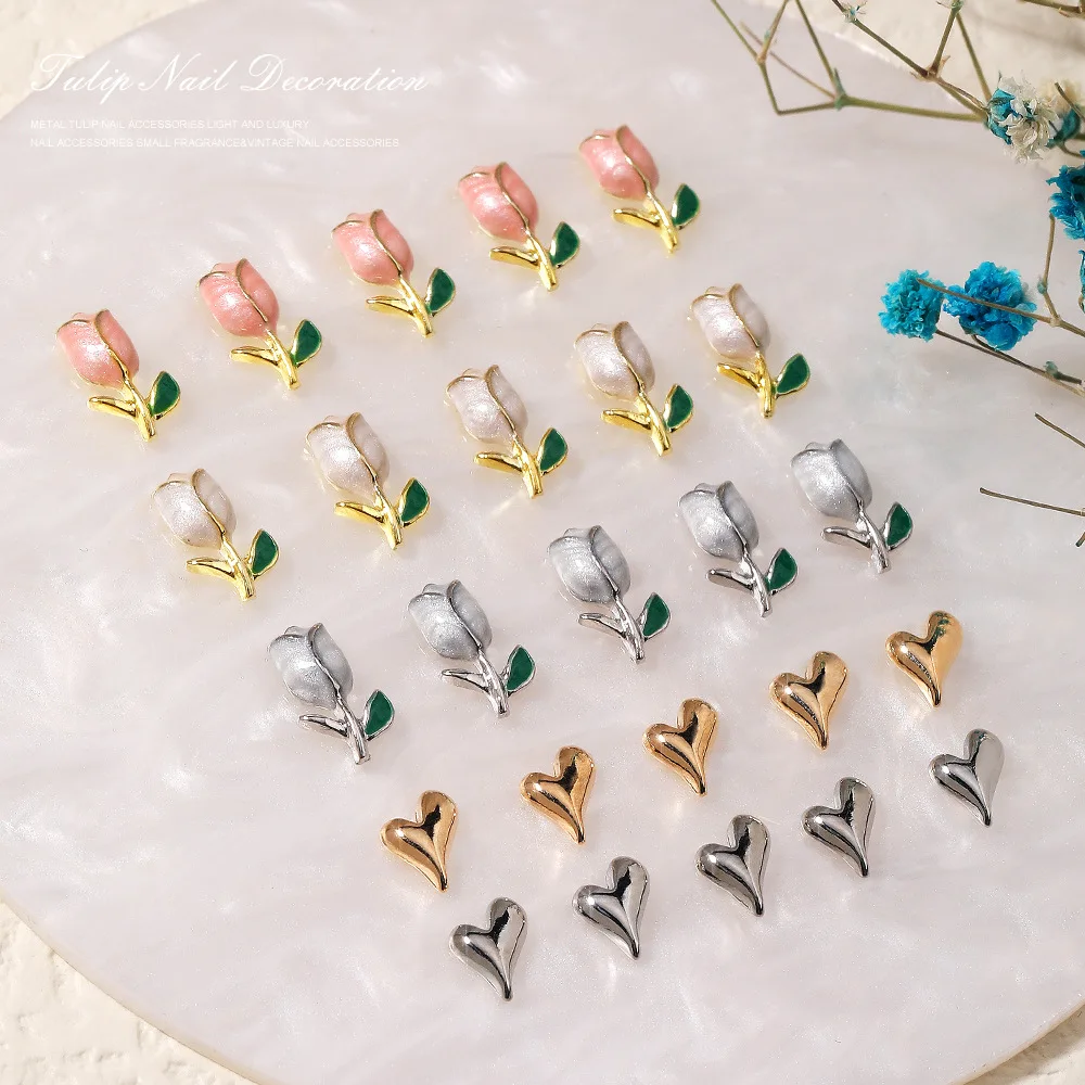 10pcs Tulip Nail Art Charm Metal Entry Lux Love Heart Dripping Oil RoseNail Rhinestone Decoration Alloy Sweet Gem Manicure Charm
10pcs Tulip Nail Art Charm Metal Entry Lux Love Heart Dripping Oil RoseNail Rhinestone Decoration Alloy Sweet Gem Manicure Charm
