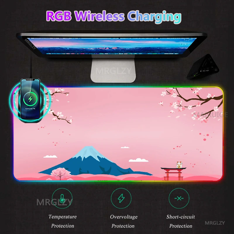 Коврик для мыши Sakura с RGB-светодиодами и беспроводной зарядкой, аксессуары для игр в японском стиле Torii, коврик для мыши с зарядным устройство...
Коврик для мыши Sakura с RGB-светодиодами и беспроводной зарядкой, аксессуары для игр в японском стиле Torii, коврик для мыши с зарядным устройство...