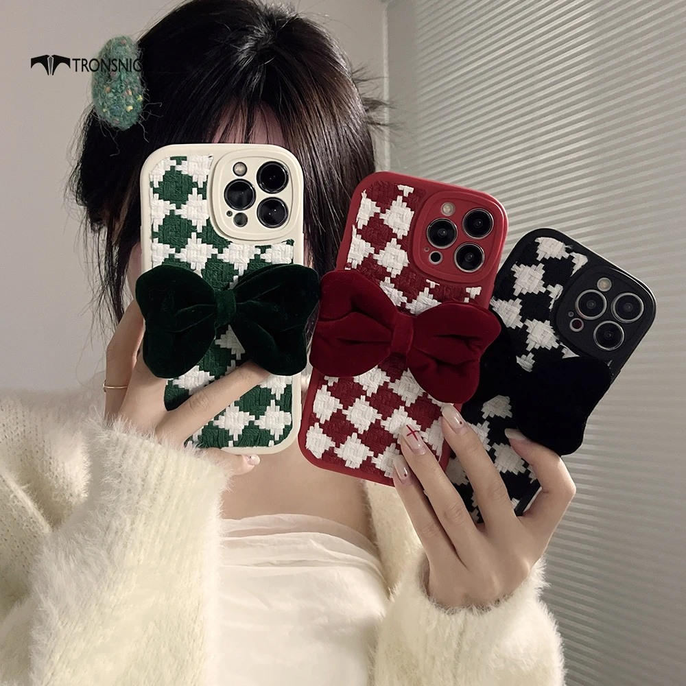 Velvet Bowknot Lattice Phone Case For iPhone 14 13 12 11 Pro Max Xr X 14 6 7 Plus Winter Plush Diamond Pattern Crashproof Covers
Velvet Bowknot Lattice Phone Case For iPhone 14 13 12 11 Pro Max Xr X 14 6 7 Plus Winter Plush Diamond Pattern Crashproof Covers