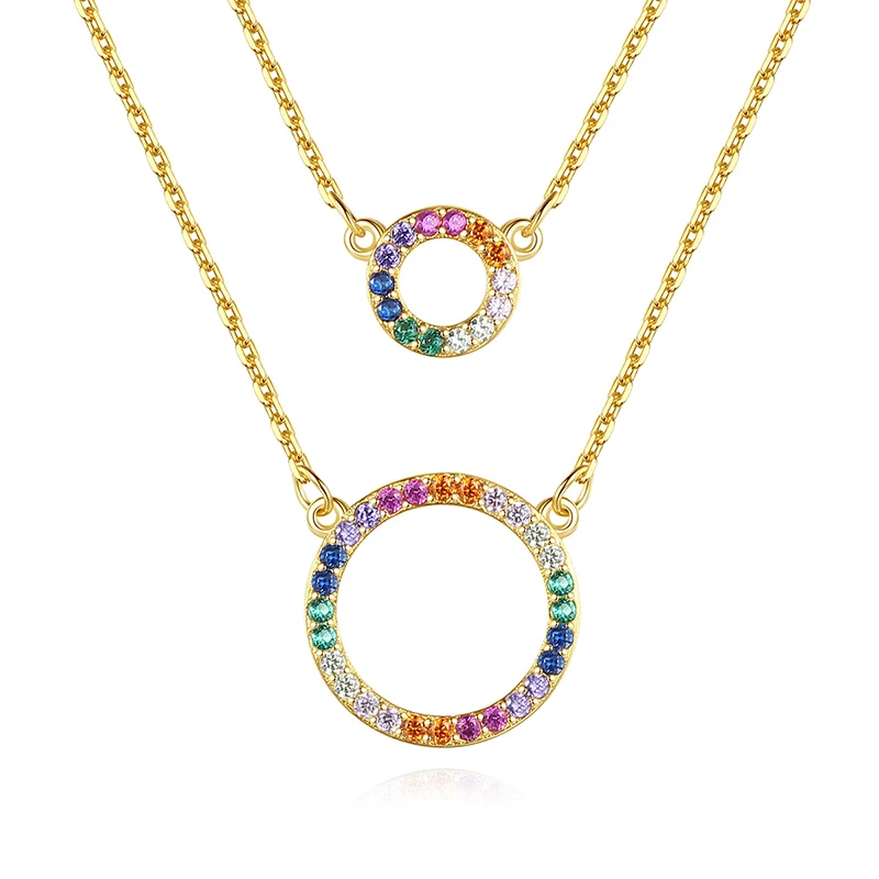 Pendant Necklace for Women Dating 925 Sterling Silver Rainbow Color Double Circles Fine Jewelry Christmas Gift
Pendant Necklace for Women Dating 925 Sterling Silver Rainbow Color Double Circles Fine Jewelry Christmas Gift