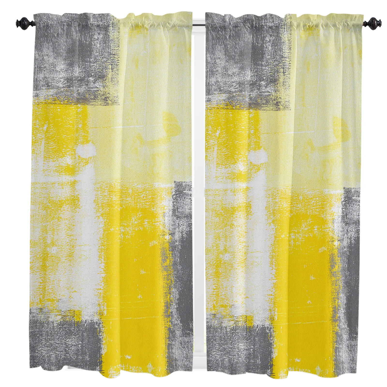 Oil Painting Geometric Yellow Curtain Home Decoration Living Room Short Curtains Window Treatments For Kitchen Bedroom
Oil Painting Geometric Yellow Curtain Home Decoration Living Room Short Curtains Window Treatments For Kitchen Bedroom