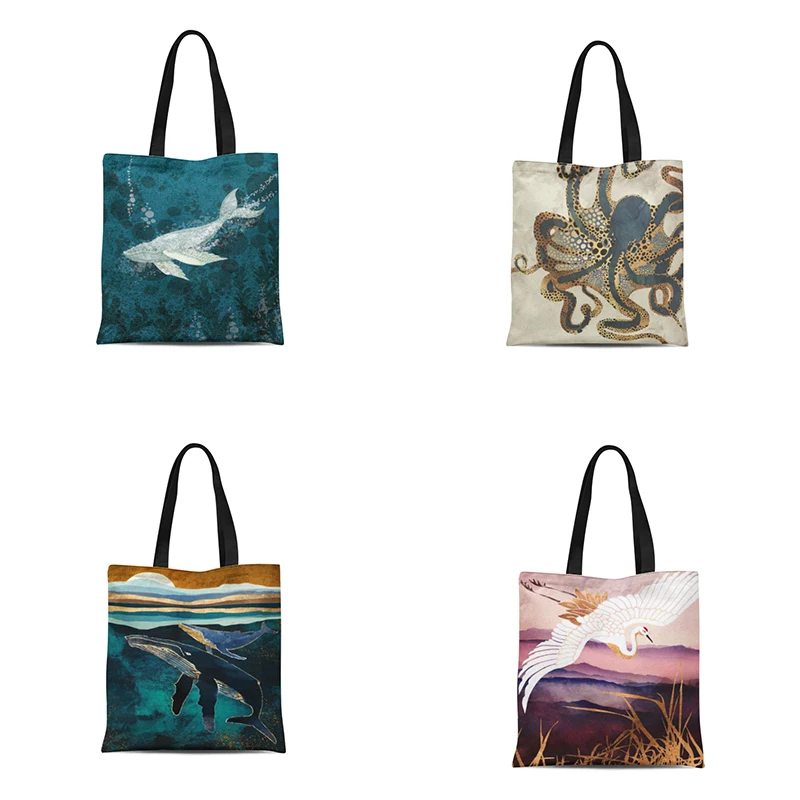 2022 Blue Whale Design Shoulder Bag Women Handbag Crane Designer Lipstick Cosmetics Tote Bag Eco Reusable Shoulder Shopping Bags
2022 Blue Whale Design Shoulder Bag Women Handbag Crane Designer Lipstick Cosmetics Tote Bag Eco Reusable Shoulder Shopping Bags