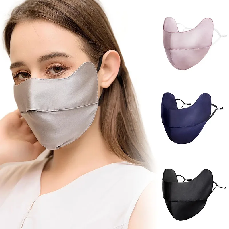 Women Anti UV Stain Silk Face Mask Summer Outdoor Sunscreen Supplies Mask Face Cover Cycling Mask 3D Thin Breathable Reusable
Women Anti UV Stain Silk Face Mask Summer Outdoor Sunscreen Supplies Mask Face Cover Cycling Mask 3D Thin Breathable Reusable
