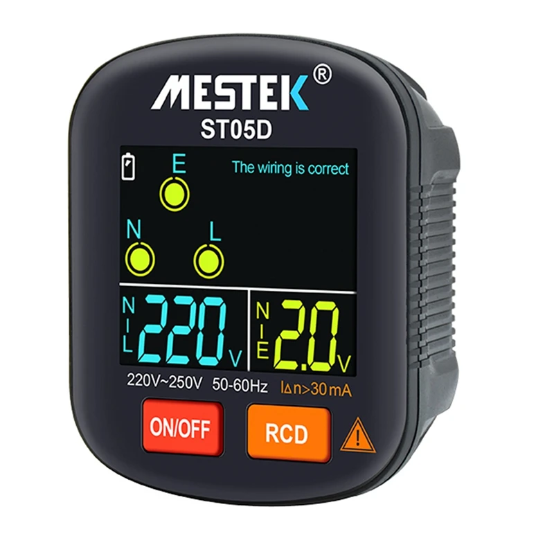 Тестер розеток Mestek ST05, прибор для проверки розеток RCD GFCI NCV, умный детектор розеток с нулевой линией, 30 мА
Тестер розеток Mestek ST05, прибор для проверки розеток RCD GFCI NCV, умный детектор розеток с нулевой линией, 30 мА