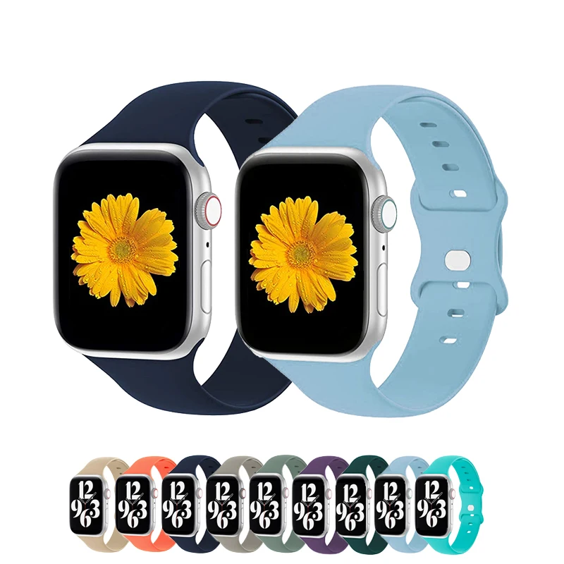 Silicone Apple Watch Band SE 7 6 5 4 3 2 1 44MM 42MM 38MM 40MM 41MM 45MM iWatch Strap Color Sports Bracelet Belt
Silicone Apple Watch Band SE 7 6 5 4 3 2 1 44MM 42MM 38MM 40MM 41MM 45MM iWatch Strap Color Sports Bracelet Belt