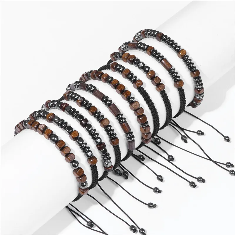 Hematite Wooden Beads Braid Bracelet Handmade Rope Woven Bracelets Adjustable Healing Energy Bracelet for Men Women Jewelry Gift
Hematite Wooden Beads Braid Bracelet Handmade Rope Woven Bracelets Adjustable Healing Energy Bracelet for Men Women Jewelry Gift