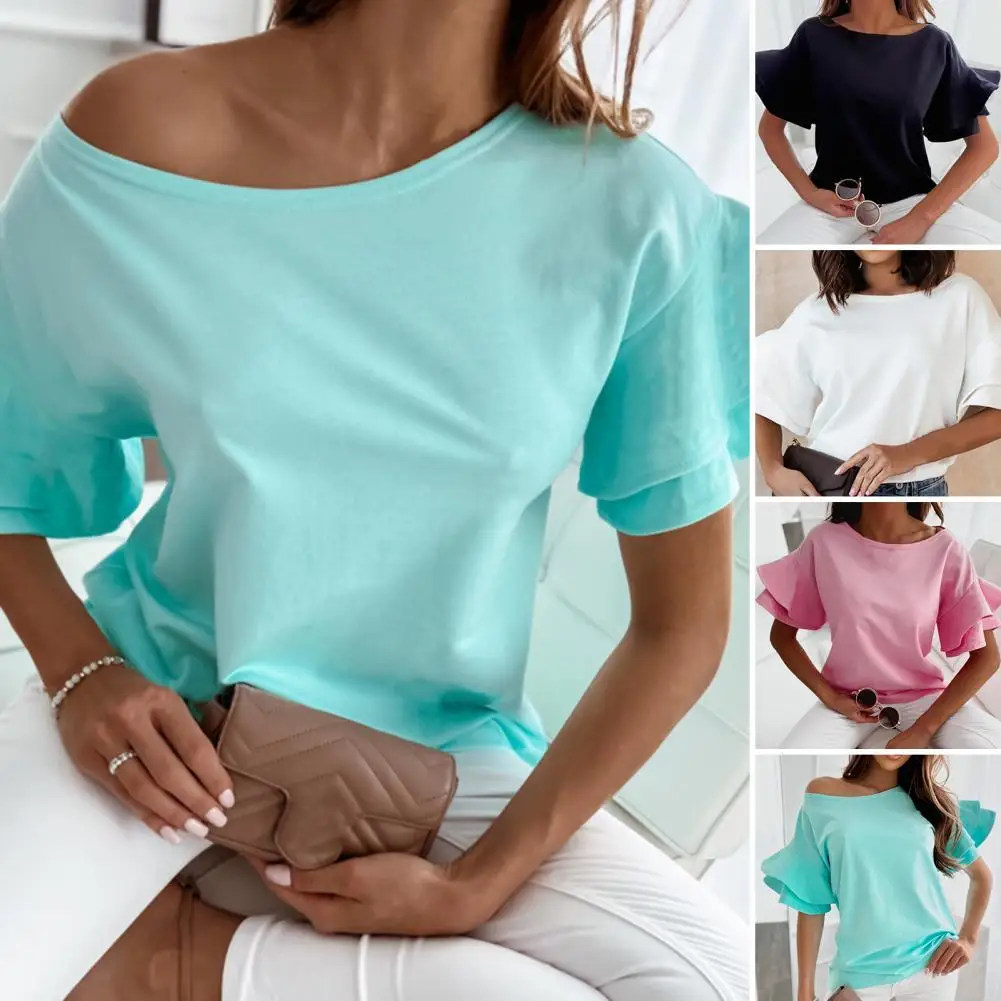 Anti-shrink Cozy Women Pullover T-shirt Blouse Solid Color Lady Tops Thin for Shopping
Anti-shrink Cozy Women Pullover T-shirt Blouse Solid Color Lady Tops Thin for Shopping