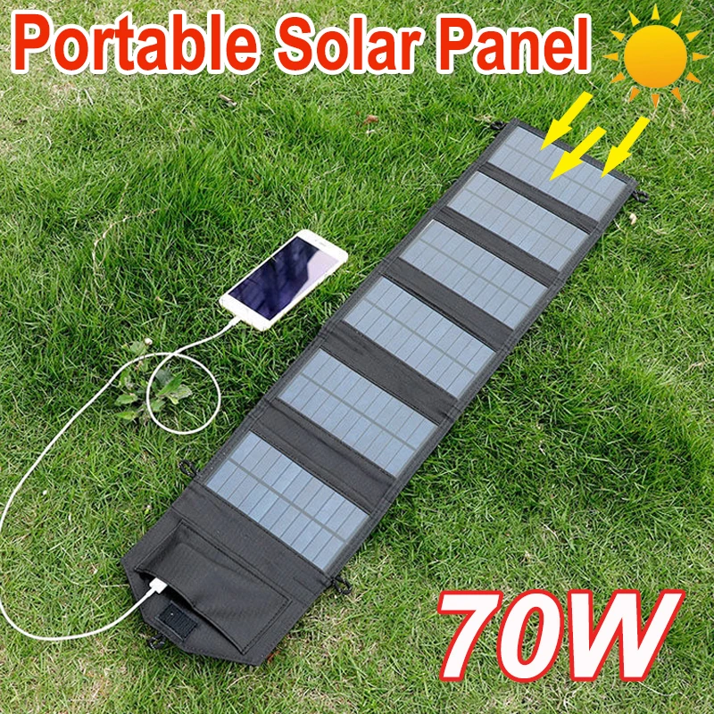 70W Foldable Solar Cells Charger Outdoor 5V USB Output Devices Portable Folding Waterproof Solar Panels Kit for Phone Charging
70W Foldable Solar Cells Charger Outdoor 5V USB Output Devices Portable Folding Waterproof Solar Panels Kit for Phone Charging