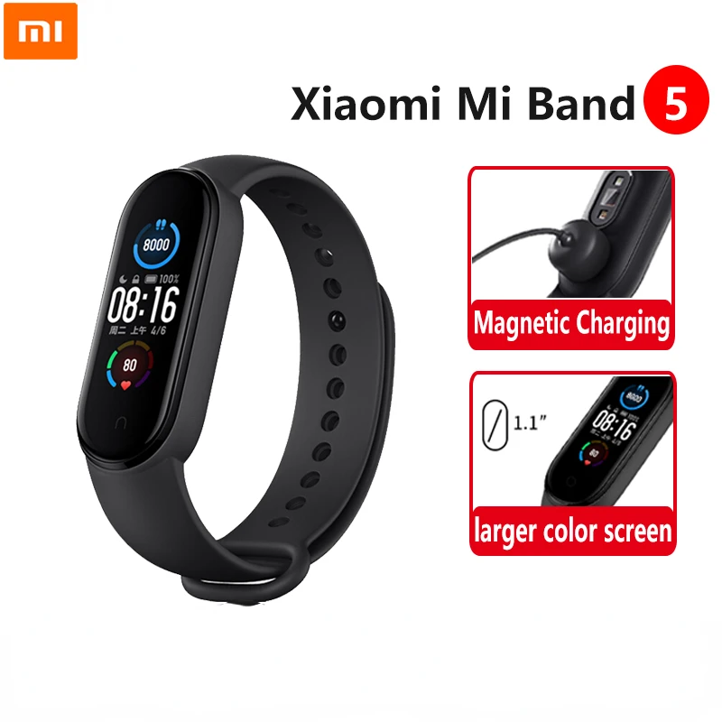 Xiaomi Mi Band 5 Smart Bracelet Color AMOLED Screen Smartband Fitness Traker Bluetooth Sport Waterproof
Xiaomi Mi Band 5 Smart Bracelet Color AMOLED Screen Smartband Fitness Traker Bluetooth Sport Waterproof