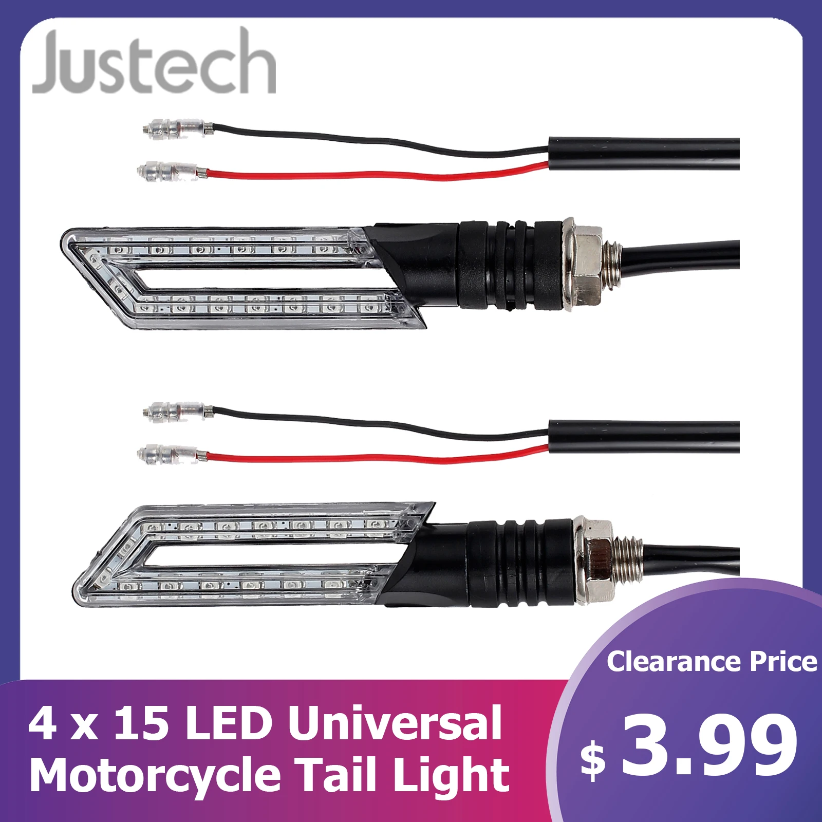 Justech 4 Pcs 15 LED Universal Motorcycle Tail Light Lamp Amber Turn Signal Indicators Amber Lights 0.8W Clearance Sale
Justech 4 Pcs 15 LED Universal Motorcycle Tail Light Lamp Amber Turn Signal Indicators Amber Lights 0.8W Clearance Sale