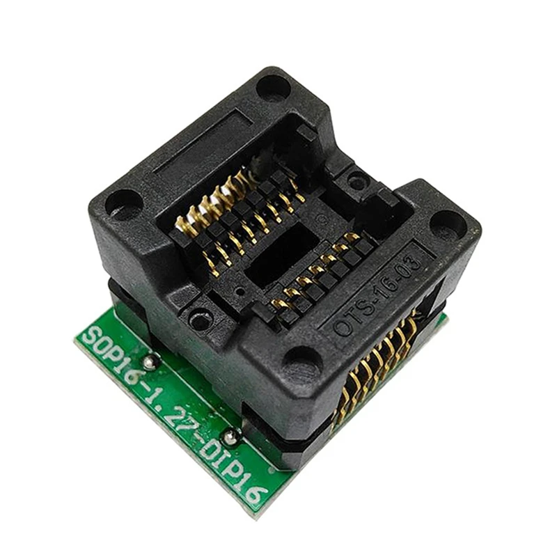 

IC Programmer Adapter Socket Adapter Socket 150Mil Chip Programmer SOP16-1.27 Adapter Socket To DIP16 Ots16-1.27-03