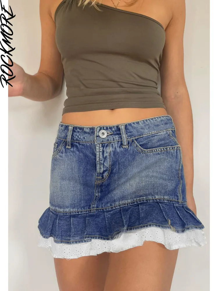 Rockmore Y2K Lace Patchwork Jean Skirts Women'S Low Waist Mini Skirt Streetwear Vintage Aesthetic Denim Skirt Korean Harajuku
Rockmore Y2K Lace Patchwork Jean Skirts Women'S Low Waist Mini Skirt Streetwear Vintage Aesthetic Denim Skirt Korean Harajuku