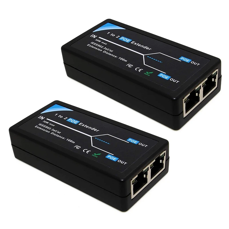 2X 2 Port POE Extender 10/100Mbps with IEEE 802.3Af Standard Input / Output for IP Camera Extend 100 Meters
2X 2 Port POE Extender 10/100Mbps with IEEE 802.3Af Standard Input / Output for IP Camera Extend 100 Meters