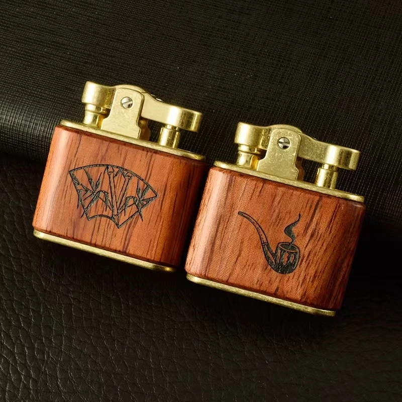 Vintage Metal Sandalwood One Button Ignition Kerosene Lighter Laser Engraving Patterns Smoking Accessories Gadgets For Men
Vintage Metal Sandalwood One Button Ignition Kerosene Lighter Laser Engraving Patterns Smoking Accessories Gadgets For Men