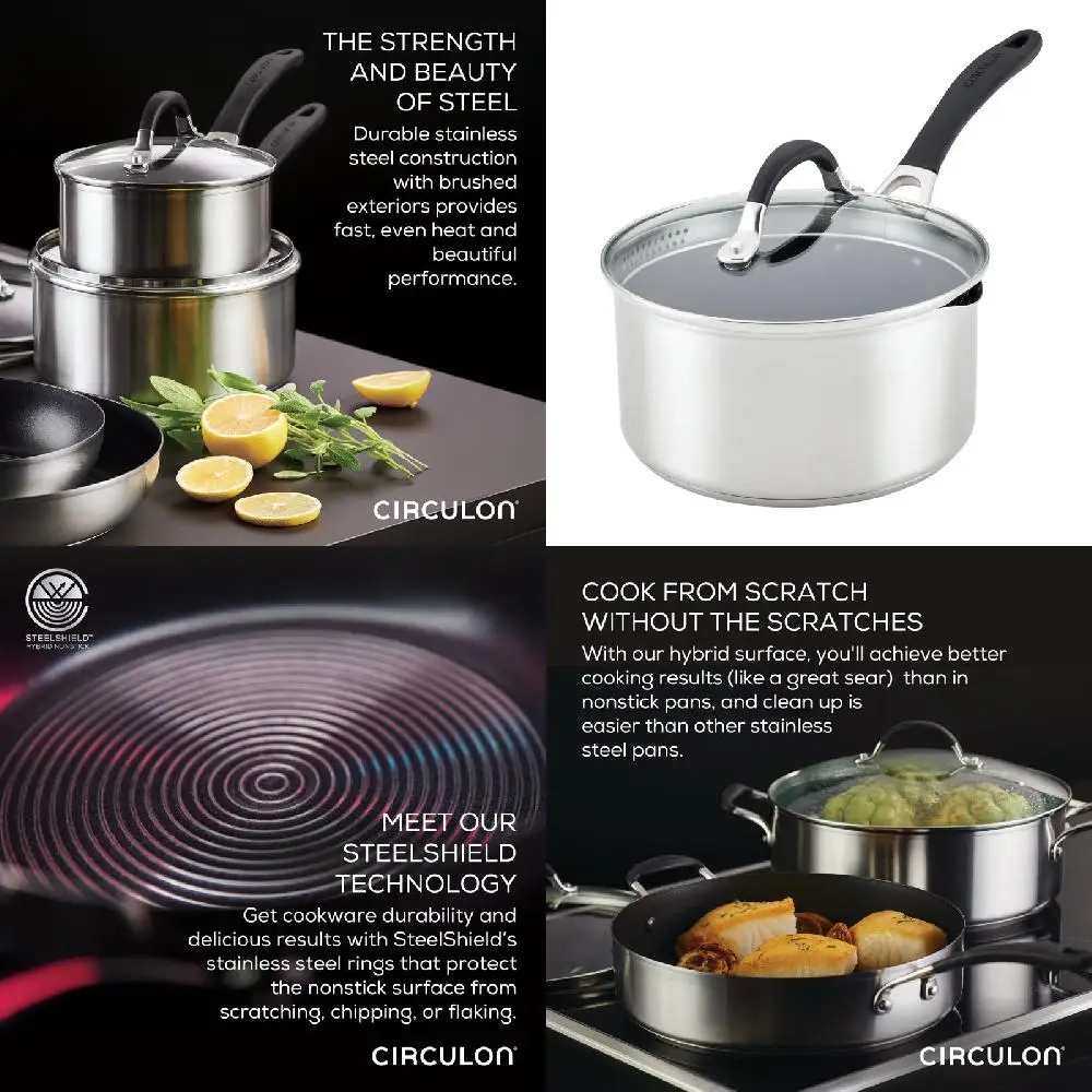 Elegant Silver 3Qt Stainless Steel Saucepan with Convenient Straining Lid - Perfect for Easily Straining, Cooking and Serving.
Elegant Silver 3Qt Stainless Steel Saucepan with Convenient Straining Lid - Perfect for Easily Straining, Cooking and Serving.