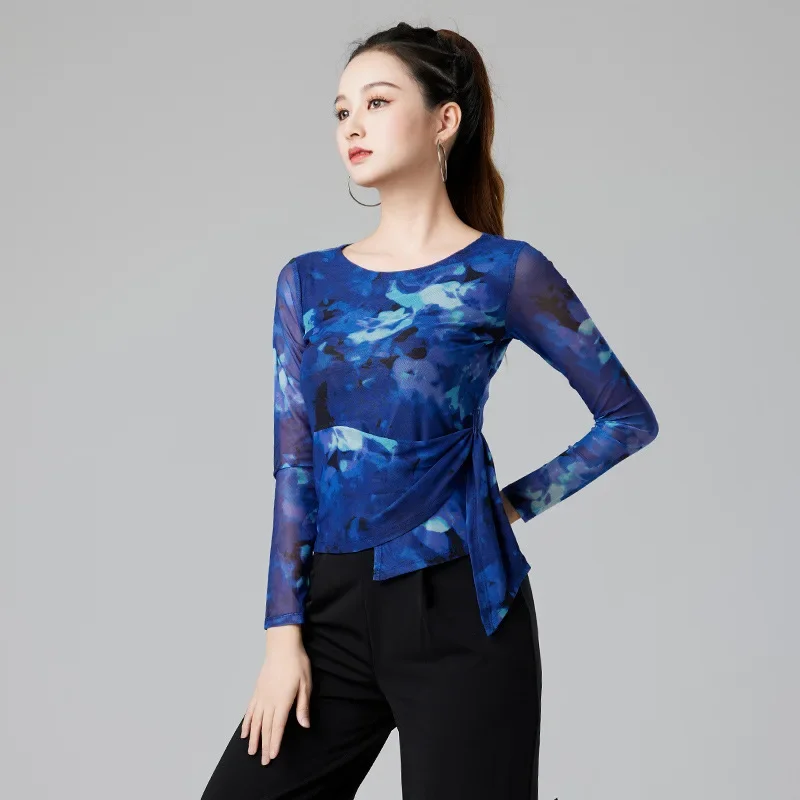 Latin Dance Top Printing New Adult Women's Training Dance Modern National Standard Social Dance Clothing
Latin Dance Top Printing New Adult Women's Training Dance Modern National Standard Social Dance Clothing