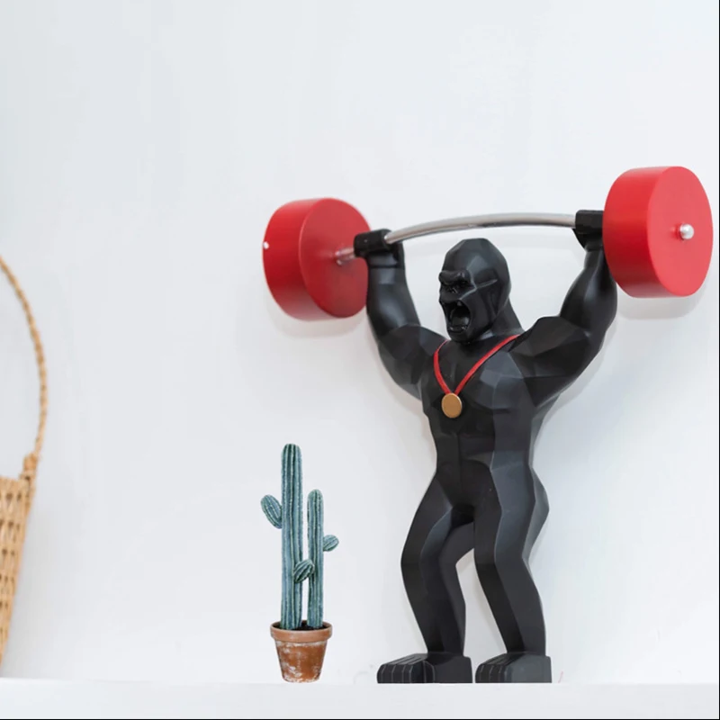 Resin Crafts Weightlifting Gorilla Statue Modern Creative Home Decoration Barbell King Kong Animal Sculpture Desktop Ornaments
Resin Crafts Weightlifting Gorilla Statue Modern Creative Home Decoration Barbell King Kong Animal Sculpture Desktop Ornaments