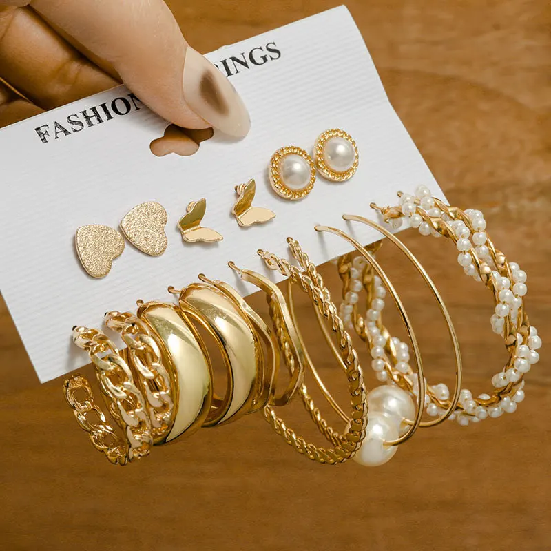 Vintage Gold Color Geometry Pearl Earrings Set Metal Twine Square Dangle Earrings Round for Women Simple Trendy Party Jewelry
Vintage Gold Color Geometry Pearl Earrings Set Metal Twine Square Dangle Earrings Round for Women Simple Trendy Party Jewelry