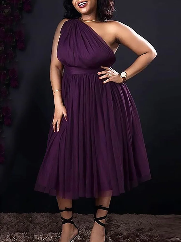 Sexy One Shoulder Backless Mesh Pleated Cocktail Summer Dress Elegant Diagonal Collar Pleated A-LINE Mid-Calf Vestidos
Sexy One Shoulder Backless Mesh Pleated Cocktail Summer Dress Elegant Diagonal Collar Pleated A-LINE Mid-Calf Vestidos