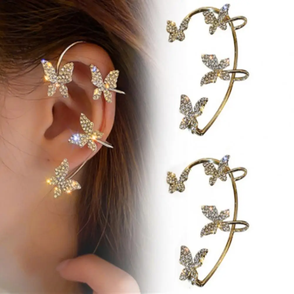 1 Pair Lady Ear Clip Butterfly Shape Rhinestone Inlaid Supper Shiny Individual Arc Women Earrings for Prom
1 Pair Lady Ear Clip Butterfly Shape Rhinestone Inlaid Supper Shiny Individual Arc Women Earrings for Prom
