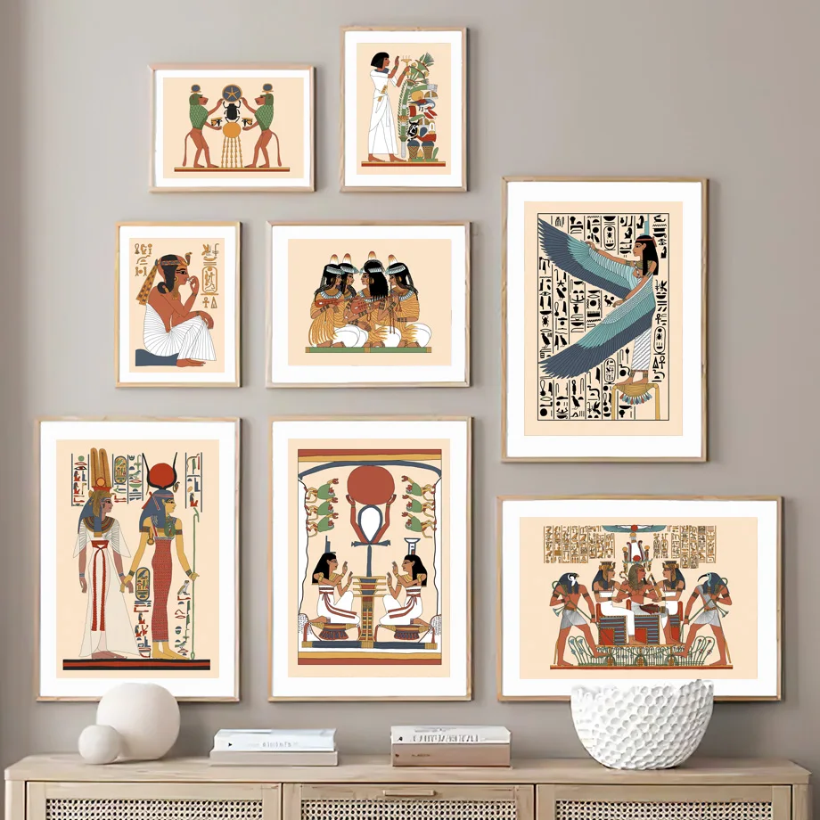 Ancient Egyptian Poster Vintage Canvas Painting God Thoth Atum Seshat Pharaoh Tomb Wall Art Print Pictures for Living Room
Ancient Egyptian Poster Vintage Canvas Painting God Thoth Atum Seshat Pharaoh Tomb Wall Art Print Pictures for Living Room