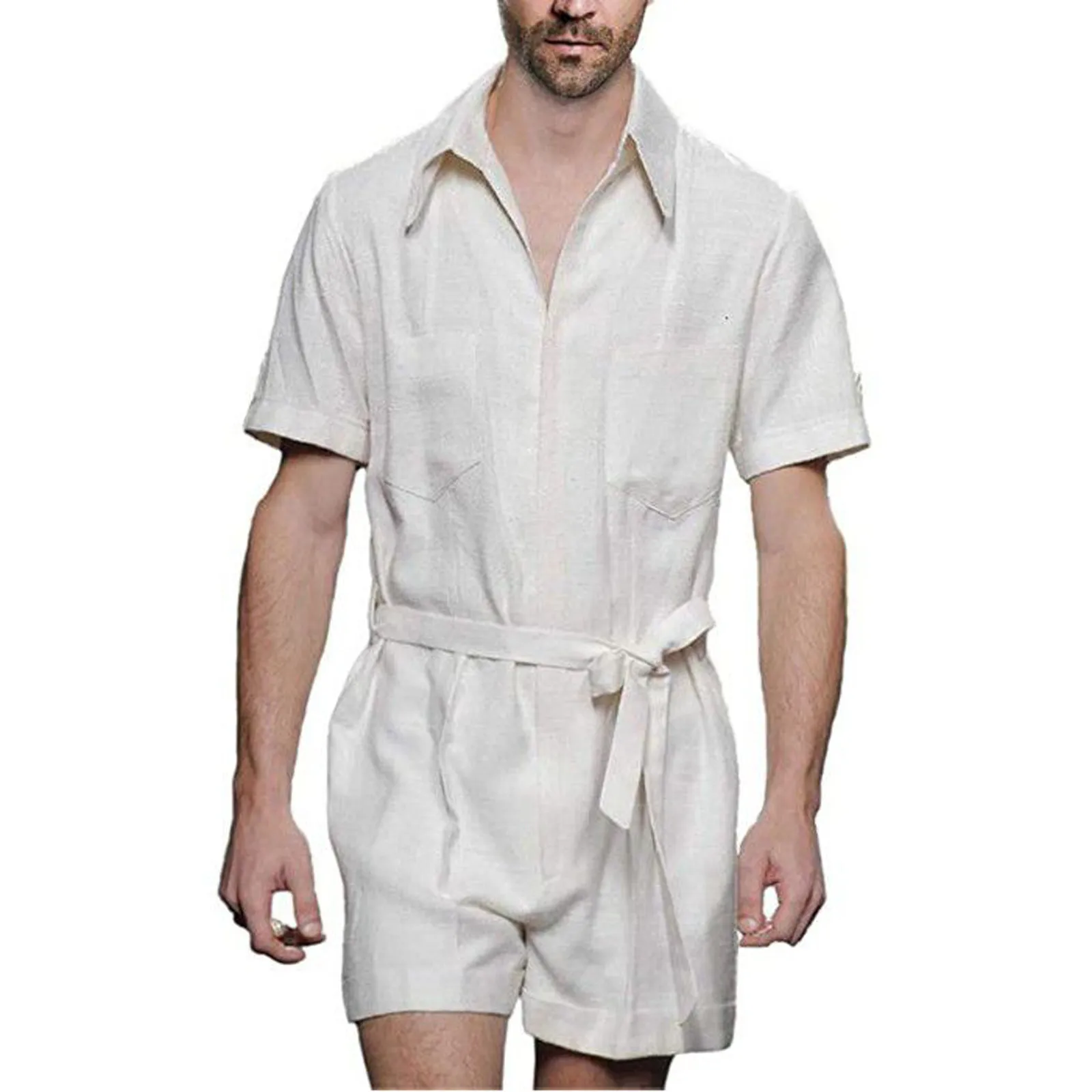 Jumpsuit Cotton Men's Summer Color Solid Jumpsuit Slim Belted Linen Suit Pregnancy Belts for Baby Shower
Jumpsuit Cotton Men's Summer Color Solid Jumpsuit Slim Belted Linen Suit Pregnancy Belts for Baby Shower