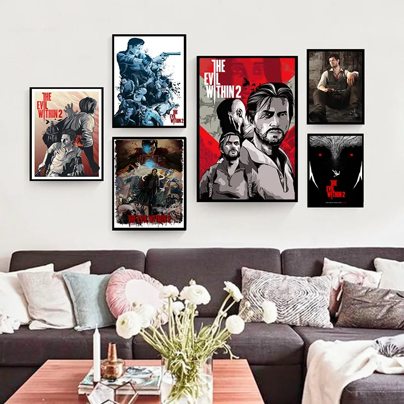 The Evil Inside The Survival, бумажный игровой плакат с ужасным покрытием для кафе, Креативные обои для украшения интерьера, 42*30 см
The Evil Inside The Survival, бумажный игровой плакат с ужасным покрытием для кафе, Креативные обои для украшения интерьера, 42*30 см
