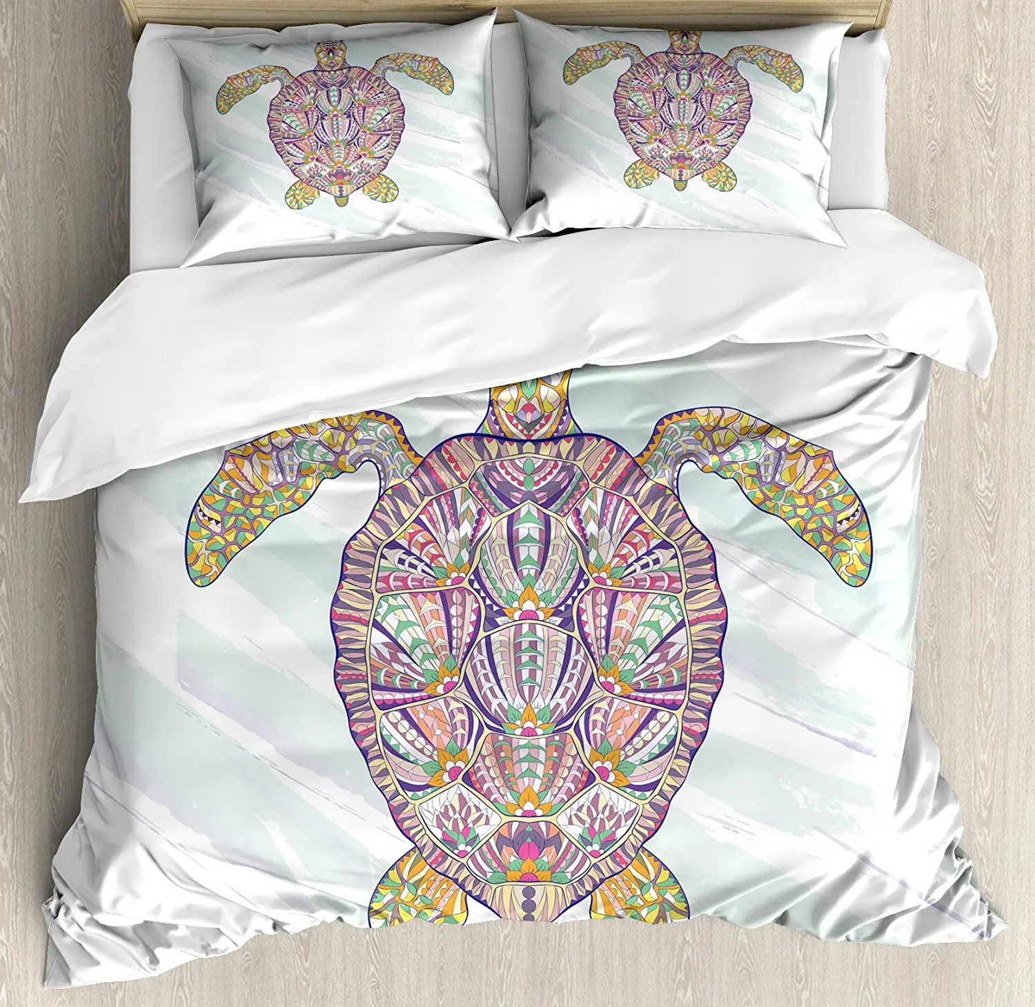 Ethnic Bedding Set For Bedroom Bed Home Tribal Motifs on a Shell of a Sea Turtle Colorful Duvet Cover Quilt Cover And Pillowcase
Ethnic Bedding Set For Bedroom Bed Home Tribal Motifs on a Shell of a Sea Turtle Colorful Duvet Cover Quilt Cover And Pillowcase