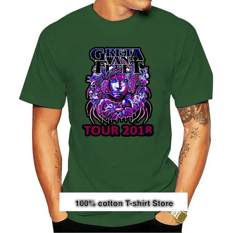 Camiseta de Greta Van Fleet para hombre, camisa de manga corta de algodón con fecha de gira, talla grande, a la moda, de verano 
Camiseta de Greta Van Fleet para hombre, camisa de manga corta de algodón con fecha de gira, talla grande, a la moda, de verano
