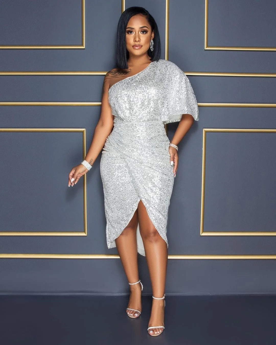 Evening Party Dresses Women Solid Sequin Off Shoulder Sexy Sequin Women's Dress Fashion Split One-shoulder One-shoulder
Evening Party Dresses Women Solid Sequin Off Shoulder Sexy Sequin Women's Dress Fashion Split One-shoulder One-shoulder