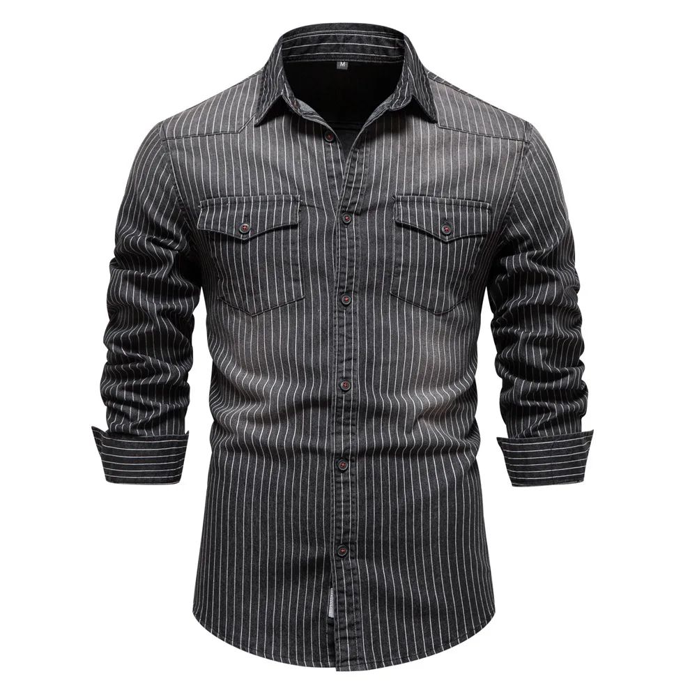 Men's Denim Shirt Stripe Casual Fashion Denim Cardigan Men's 95% Cotton Basic Casual Street Men's Shirt cotton casual shirts
Men's Denim Shirt Stripe Casual Fashion Denim Cardigan Men's 95% Cotton Basic Casual Street Men's Shirt cotton casual shirts