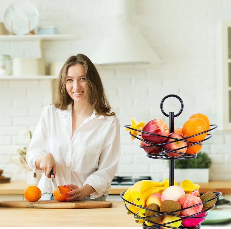 Double-Layer Wrought Iron Countertop Fruit Basket Fruit Bowl Bread Basket Vegetable Stand Kitchen Living Room Storage Rack 2022
Double-Layer Wrought Iron Countertop Fruit Basket Fruit Bowl Bread Basket Vegetable Stand Kitchen Living Room Storage Rack 2022