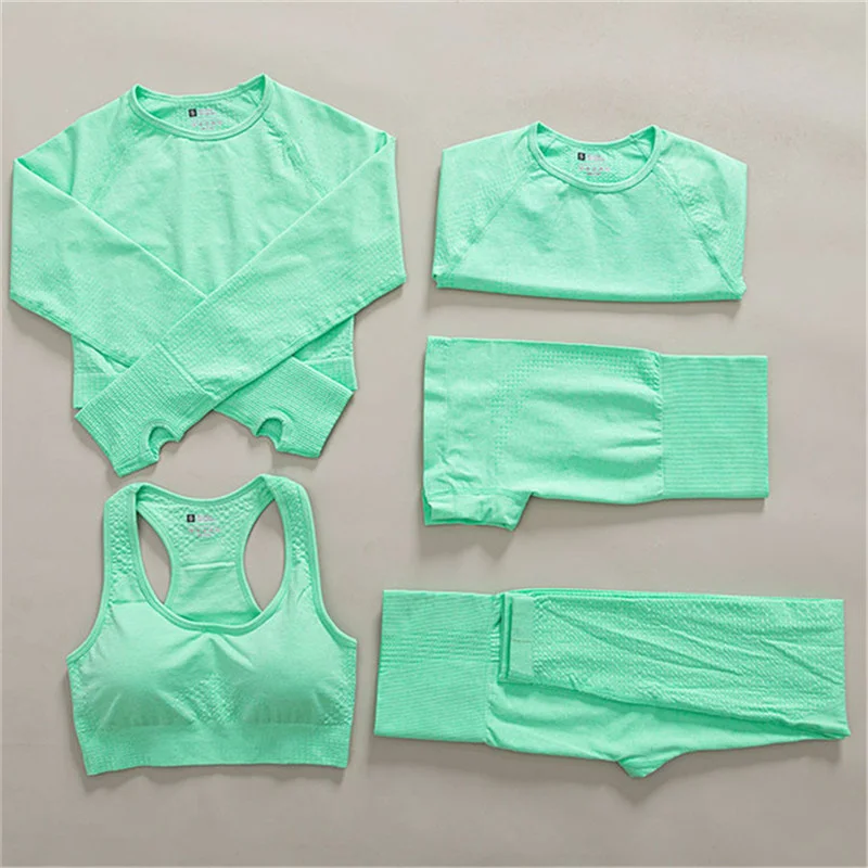2/3/5Pcs Women Gym Workout Yoga Set Sports Bra Seamless Leggings Push Up Crop Top Female Fitness Yoga Outfits Acitive Sportswear 
2/3/5Pcs Women Gym Workout Yoga Set Sports Bra Seamless Leggings Push Up Crop Top Female Fitness Yoga Outfits Acitive Sportswear