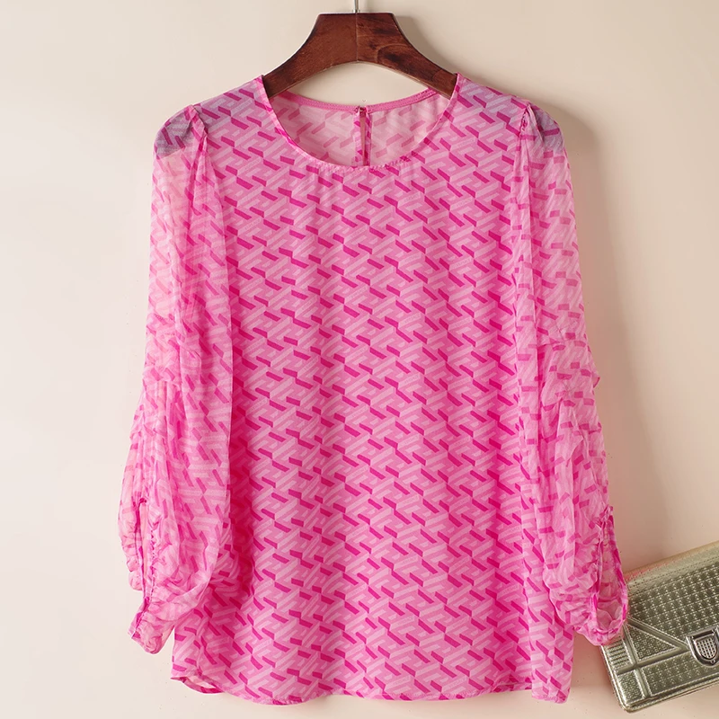 2023 Summer Women's Vintage Shirt Three Quarter Sleeve Elegant Shrits Fashion Blouses Print Tops Woman 100% Real Silk Blouse
2023 Summer Women's Vintage Shirt Three Quarter Sleeve Elegant Shrits Fashion Blouses Print Tops Woman 100% Real Silk Blouse