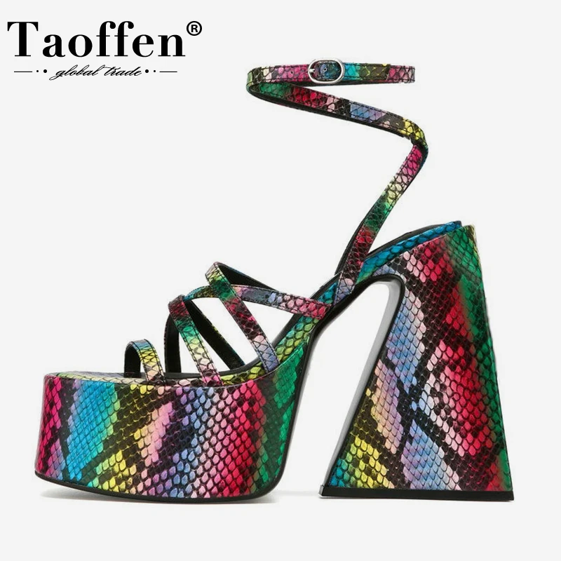 Женские босоножки Taoffen, большие размеры 34-43, необычный каблук, ремешок на щиколотке, летняя женская обувь на платформе, модные вечерние туфли
Женские босоножки Taoffen, большие размеры 34-43, необычный каблук, ремешок на щиколотке, летняя женская обувь на платформе, модные вечерние туфли