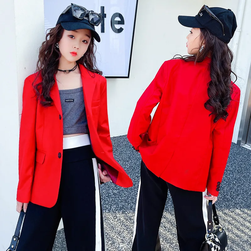 New Fashion Kids Blazer Jacket Girls Spring Autumn Coat Teenage Red Outerwear Girl Long Sleeve Tops 5-14 Years Children Clothes
New Fashion Kids Blazer Jacket Girls Spring Autumn Coat Teenage Red Outerwear Girl Long Sleeve Tops 5-14 Years Children Clothes