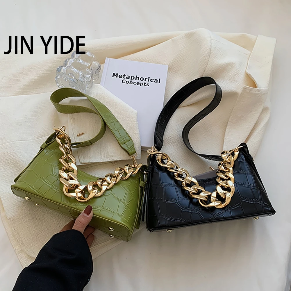 New Fashion Stone Pattern Handbags PU Leather Thick Chain Women Shoulder Underarm Bags Casual Solid Color Ladies Shoulder Bags
New Fashion Stone Pattern Handbags PU Leather Thick Chain Women Shoulder Underarm Bags Casual Solid Color Ladies Shoulder Bags