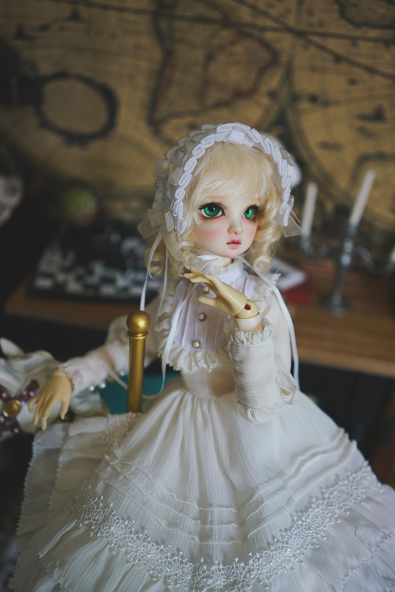 BJD doll clothes for 1/3 1/4 1/6 size bjd girl clothes white retro lolita dress princess dress doll accessories (four points)
BJD doll clothes for 1/3 1/4 1/6 size bjd girl clothes white retro lolita dress princess dress doll accessories (four points)