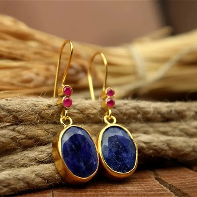 Ethnic Round Red Stone Hook Earrings for Women Vintage Gold Color Metal Oval Inlaid Blue Stone Trendy Dangle Earrings
Ethnic Round Red Stone Hook Earrings for Women Vintage Gold Color Metal Oval Inlaid Blue Stone Trendy Dangle Earrings