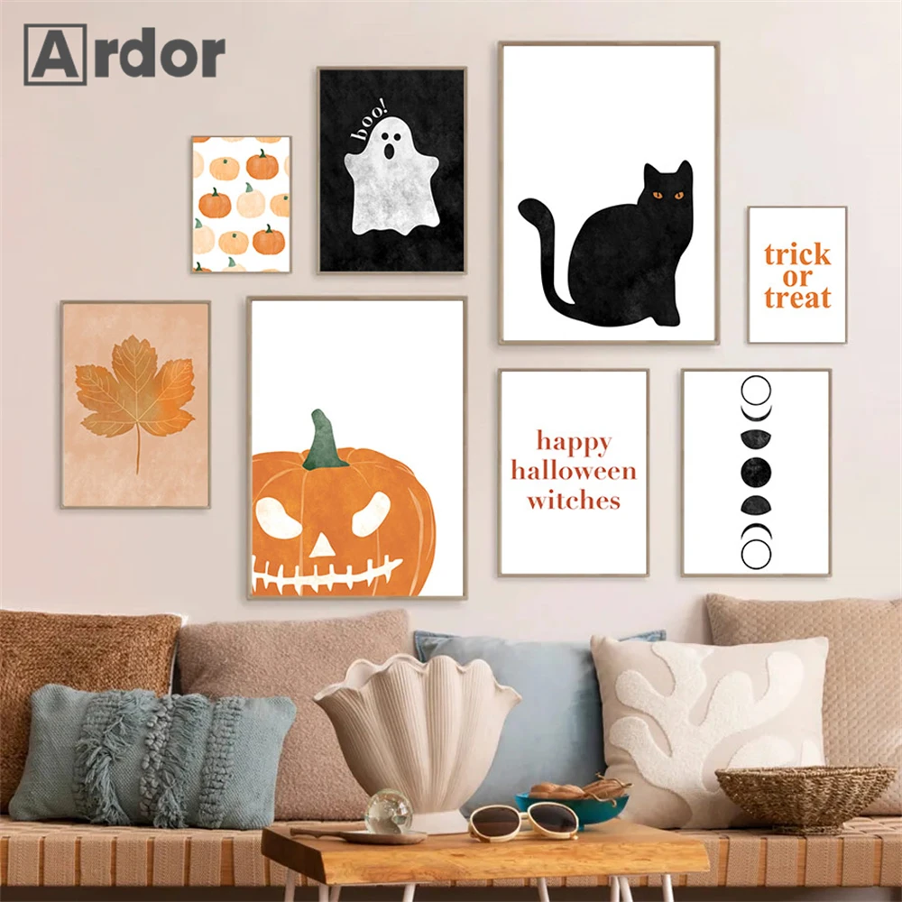 Black Cat Ghost Poster Happy Halloween Wall Art Canvas Painting Pumpkin Print Pictures Nordic Wall Posters Living Room Decor
Black Cat Ghost Poster Happy Halloween Wall Art Canvas Painting Pumpkin Print Pictures Nordic Wall Posters Living Room Decor