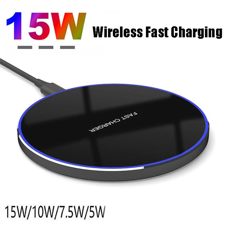 

15W Wireless Charger Pad for iPhone 14 13 12 11 Pro Max Induction Fast Wireless Charging Station for Samsung Xiaomi Qi Chargers